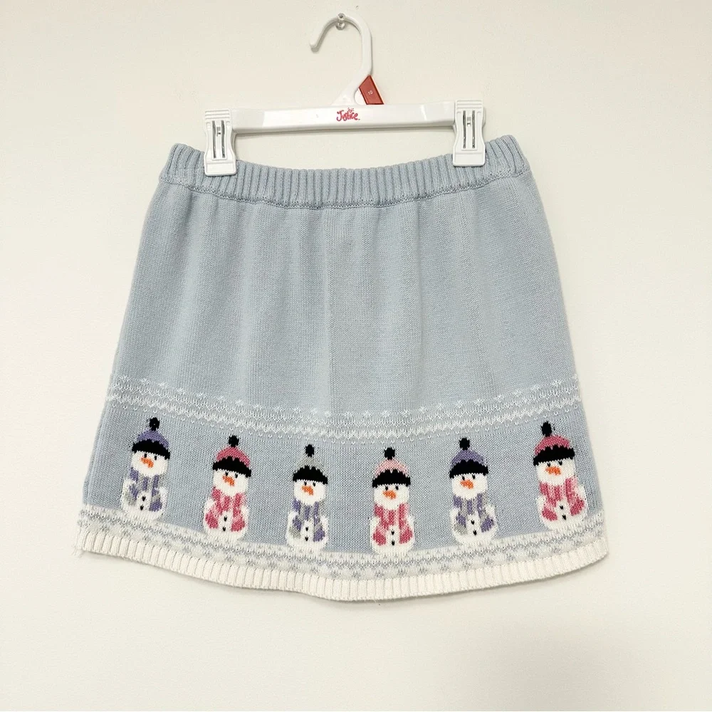 Gymboree Girls size 10 Cotton Knit Snowman Sweater Skirt Little Snowflake Line